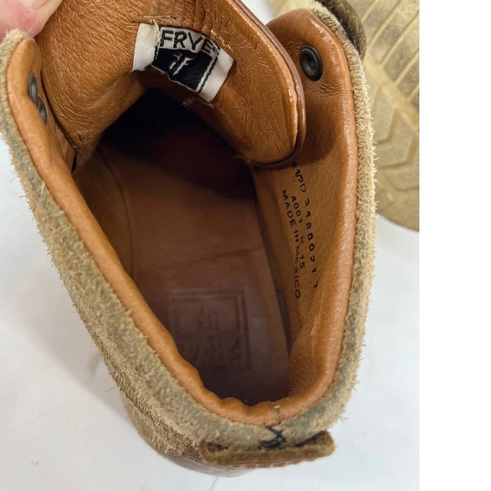 Frye‎ Mountain Hiking Boots Mens 8.5 Tan Suede Vibram Gumlite 81120